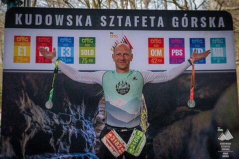 Paweł während Kudowska Sztafeta Górska 2025